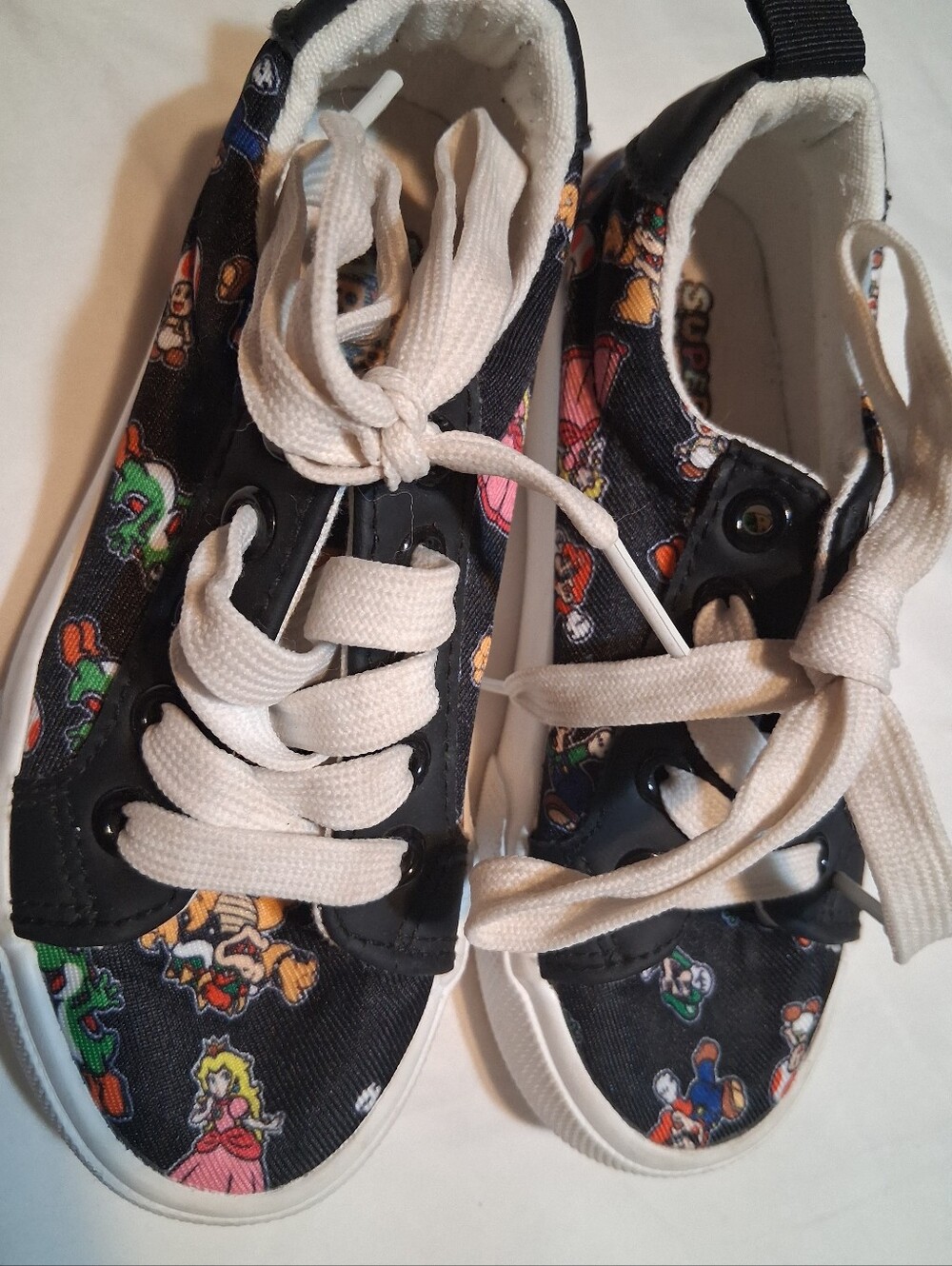 Super Mario Kids Canvas Sneakers Black Size 11 Toddler Ground Up Nintendo